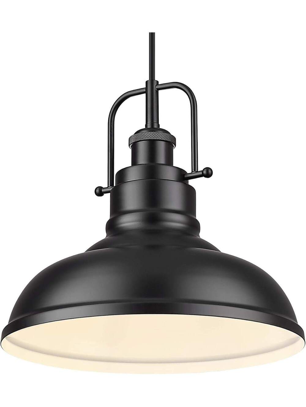 Zeyu 11-Inch Matte Black Industrial Pendant Light with Adjustable Cord and Metal